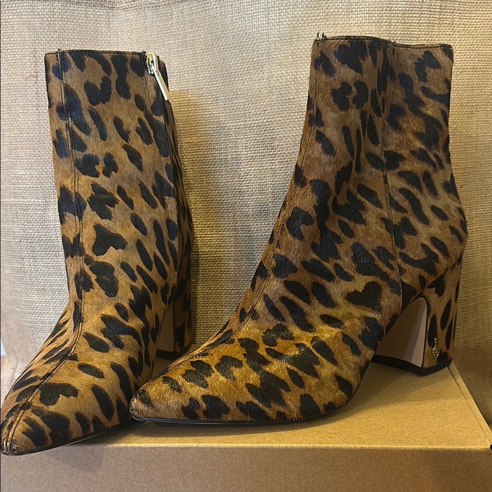 Sam Edelman Leopard Print Ankle Boots